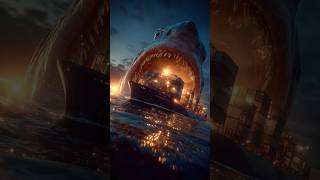 💥 Megalodon Hits Cargo Ship HARD! Real Ocean Disaster ?! #shorts