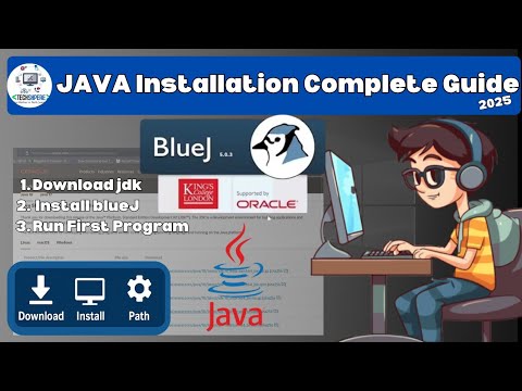 Install JDK & BlueJ in 2025 🔥| Run Your First Java Program (Step-by-Step for Beginners) | Techshpere
