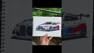❤️‍🩹 BMW M4 GT3 ❤️‍🩹|| . . #CarSketch #BMWM4GT3 #SketchbookArt #CarIllustration #MotorsportArt