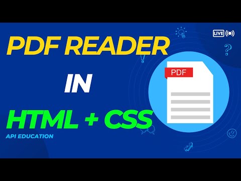 PDF READER in HTML + CSS | API EDUCATION