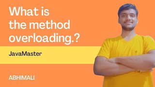 What is the method overloading .?|JavaMaster|java|abhimali|#learnjava #java #program #programming