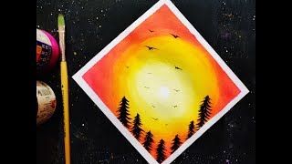 Easy Landscape Painting Tutorial for Beginners / Step by Step Painting
