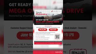 #TechMahindraOffCampus #OffCampusDrive2025 #FreshersJobs2025 #BTechJobs2025 #CustomerSupportJobs