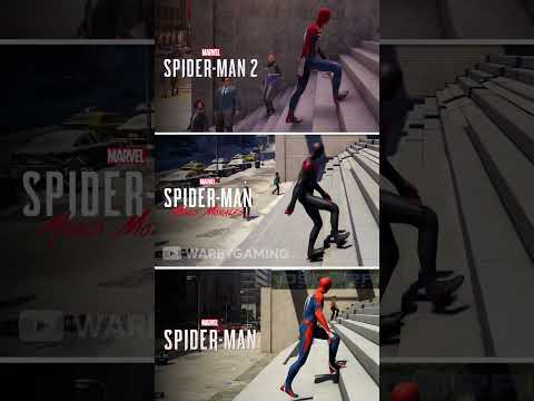 Spider-Man 2 vs Miles Morals vs Spider-Man | Stairs Physics