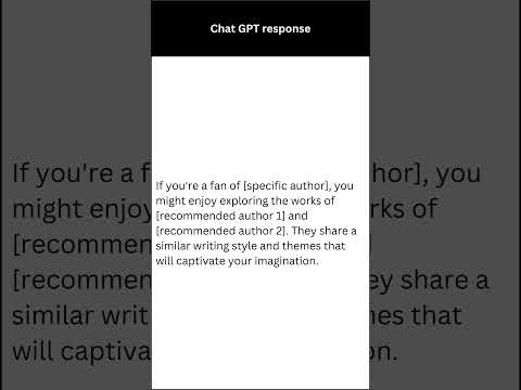 Unleashing the Literary Magic: Book Suggestions with Chat GPT #chatgpt4 #promptengineering