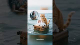 Hero Cat Saves Baby! 🐱❤️ #catrescue #herocat