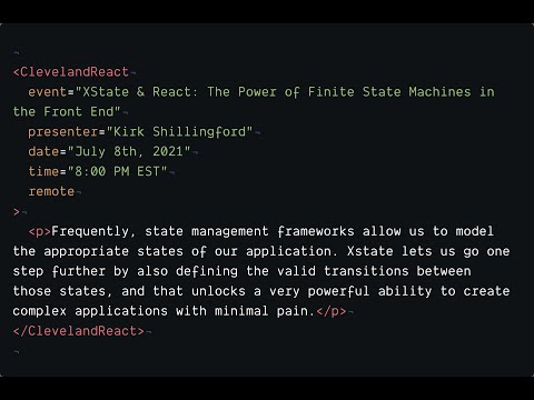 XState & React with Kirk Shillingford