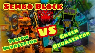MERAKIT LEGO ROBOT YELLOW DEVASTATOR vs GREEN DEVASTATOR.6in1 SEMBO BLOCK MECHA OF STEEL.