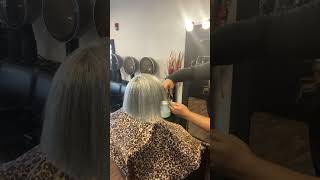 Silver Sew-In at Abundant Beauty Salon- #sewin #abundantbeautysalon  #haircuts