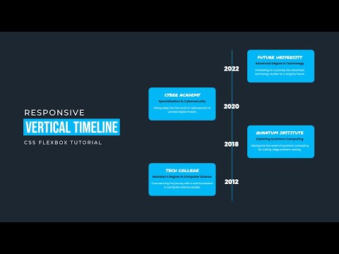 Responsive Vertical Timeline using HTML CSS | CSS Flexbox