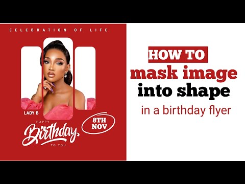 How to mask  images into shape || how to design a birthday flyer || pixellab tutorial