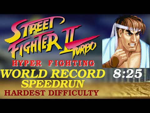 RYU Speedrun NEW World Record Hardest Difficulty 8:25 - Street Fighter II Turbo - Hyper Fighting