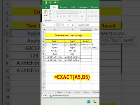 Compare two text  in excel