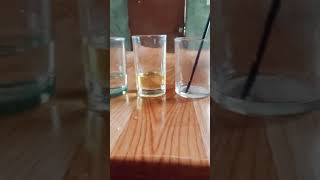 Decantation of oil and water experiment.