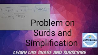 #mathsganga #mathsolympiad Problem on Surds and Simplification