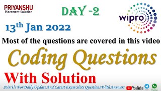 Wipro Day-2 Coding Question with Solution | Wipro Coding question asked in 13Jan 2022 | Wipro coding