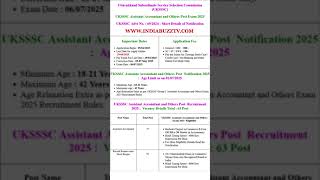 UKSSSC Assistant Accountant and Other Post Online Form 2025 #uksssc#uttrakhand#latestgovtjobs#job