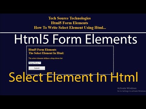 Select Element In Html | Html5 Form Elements | Html Select Element