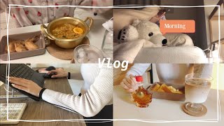 Vlog:)在宅勤務をするOLの丸1日ルーティン👩🏻‍💻,フレンチトースト,진ラーメン,早寝早起き,ラジオ体操🤸‍♀️