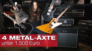 4 Metal E-Gitarren zwischen 1000 und 1500 Euro
