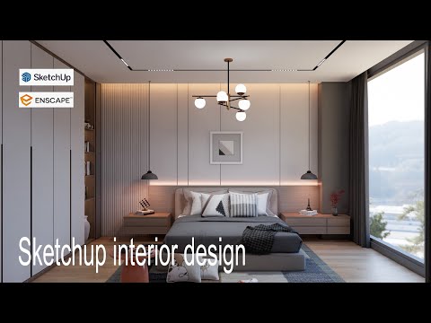 Sketchup interior design #73 Make a bedroom design and rendering by enscape