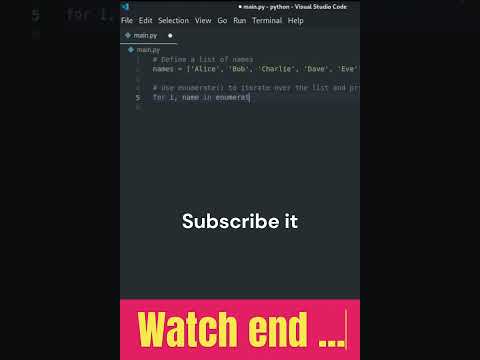 The Enumerate() Function In Python: A Python Tip Every Programmer Should Know #youtubeshorts #shorts