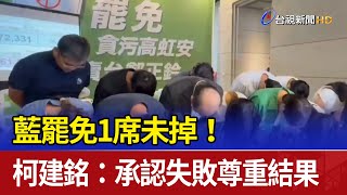藍罷免1席未掉！ 柯建銘：承認失敗尊重結果