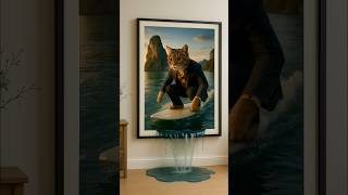 Surfer Cat #digitalart #viralvideo #art #youtubehit #watchitnow