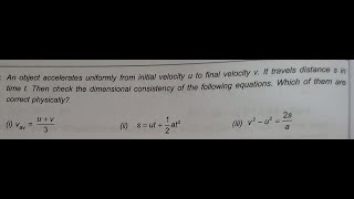 An object is accelerats uniformly from initial velocity to final velocity velocity. Then check the