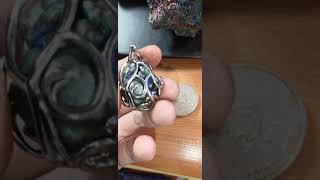 彩色珠料s925 純銀鍍白k金 吊墜