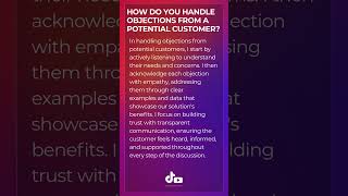 How do you handle objections from a potential customer?  #interview #jobinterview #interviewquestion