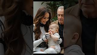Beautiful AI humanoid robot interaction with baby #ai #robot #trending