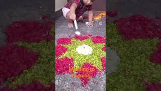 #onam special #pookalam #flower# kids....