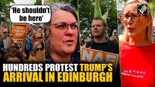 ‘He shouldn't be here’: Anti-Trump protesters gather outside US consulate in Edinburgh