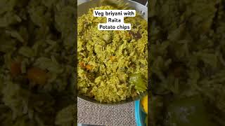 Vegbriyani|raita|#shorts #food #recipe #pureveg #briyani #trending #sunday #foodie #lunch #ytshorts