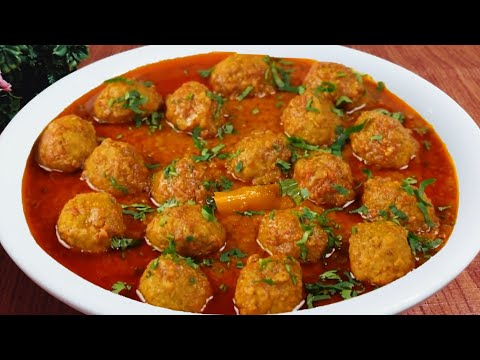 Kashmiri Restaurant Style Kofta Curry | Delectable kofta in Tomato Gravy Recipe | Meatball Curry