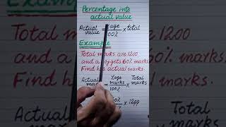 How to change percentage into actual value | Basic Maths | Maths done   #shorts  #youtubeshorts