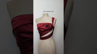 Fashion draping; Silk Rose gown bodice draping. #drapingtechnique #moulage #fashiondesign #shortdiy