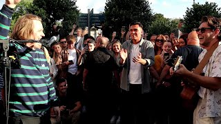 Niall Horan and Lewis Capaldi Perform "Slow Hands" on Grafton Street as they Join Jacob Koopman.