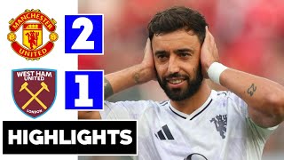 Manchester United vs West Ham 2-1 Highlights | Club Friendly | Bruno Fernandes 2 Goal