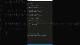 I made a multiplication table without using loop in c programming language #cprogramming #exercise