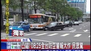 中天新聞》凸鎚！08：25全台防空警報大作 民眾驚
