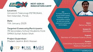 UTP MPU4 BATCH 25 (SEPTEMBER 2024 - JANUARY 2025 SEMESTER) - NEXT-GEN AI INNOVATORS CAMP - 22003269