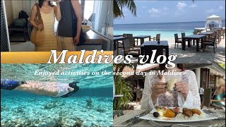 [Honeymoon vlog] 4 nights and 7 days in the Maldives, Day 2🇲🇻Snorkeling, Sunset Cruise⛵️