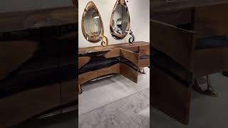 Clear Epoxy Resin Side Board #epoxyresin #epoxytable