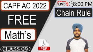 CAPF Maths 2022 - Chain Rule | Class 09 || by Balwinder Singh #CDSMATHS #AFCATMATHS #CAPFMATHS