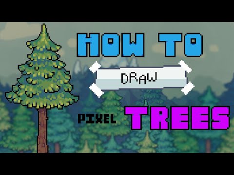 How to make easy Pixel Art TREES - Pixel Art Tutorial
