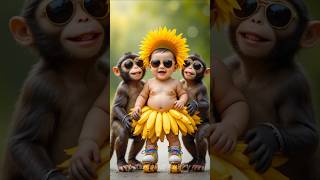 #monkey #babydance #cutebaby #funnyanimals #trending #dancevideo #funnyvideo #162