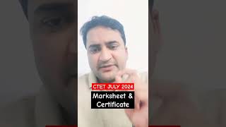 CTET July 2024 Ka Marksheet & Certificate Kaise Download Kare #ctet #ctetjuly2024 #ctetupdate #short