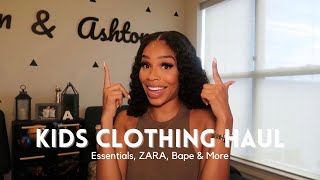 KIDS CLOTHING HAUL + TRY-ON | Essentials, Zara Kids, BAPE & More!